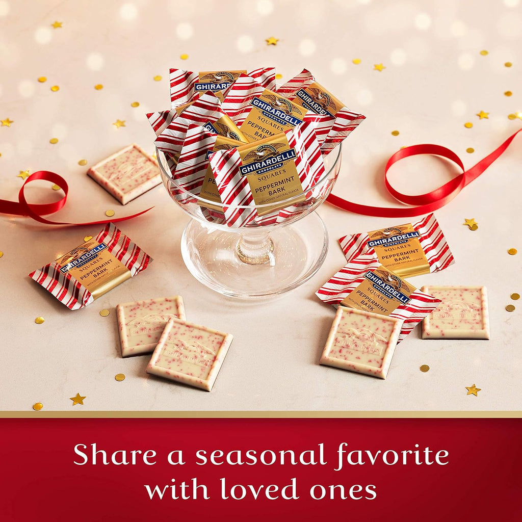 GHIRARDELLI Chocolate Squares, Peppermint Bark Assorted Chocolates, 20.99 OZ Bag