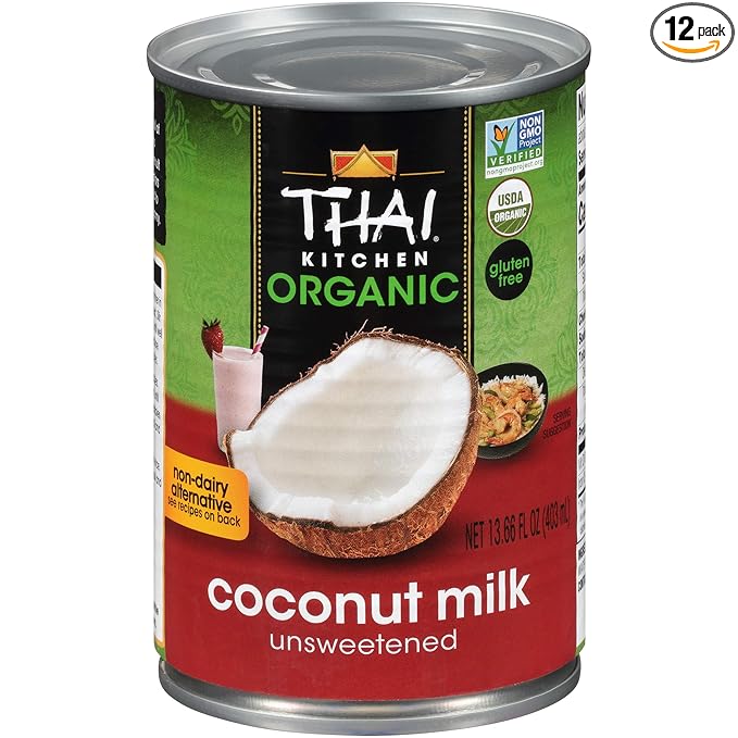 Thai Kitchen Organic Unsweetened Coconut Milk, 13.66 fl oz- pack of 12