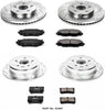 K2407 Front and Rear Z23 Carbon Fiber Brake Pads with Drilled & Slotted Brake Rotors Kit