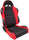 80-1606-64R Black Velour Inside, Red Velour Wings Bolsters Racing Sportsman Recliner Right Seat