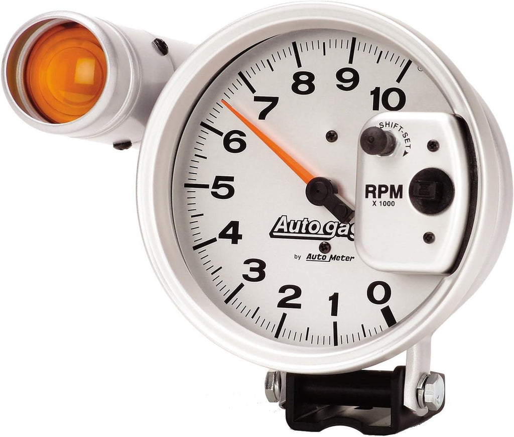 Autogage by Autometer 5 In. Pedestal Mount Tachometer, 0-10,000 RPM with Large External Shift Light 233911
