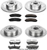 K5595 Front and Rear Z23 Carbon Fiber Brake Pads with Drilled & Slotted Brake Rotors Kit