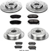 K6307 Front and Rear Z23 Carbon Fiber Brake Pads with Drilled & Slotted Brake Rotors Kit
