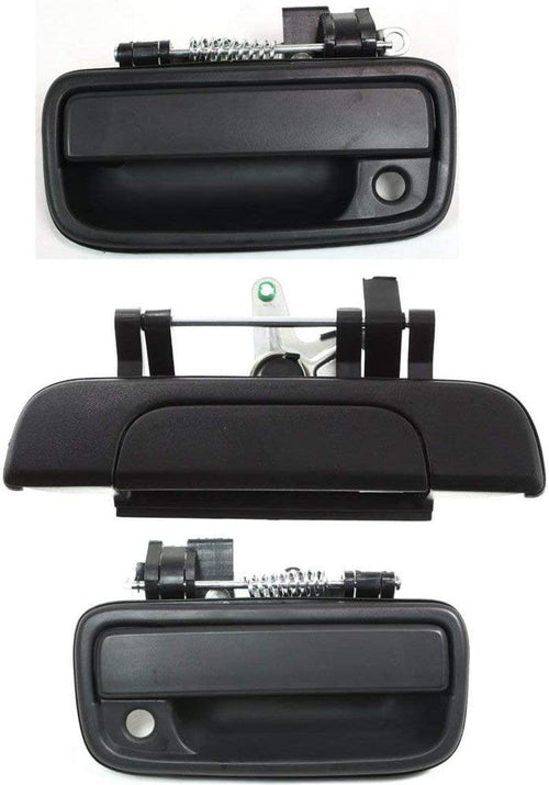Front Exterior Door Handle Kit Compatible with 1995-2004 Toyota Tacoma Textured Black Driver and Passenger Side