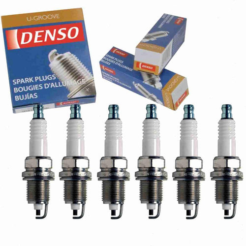 6 Pc DENSO Standard U-Groove Spark Plugs Compatible with Jeep Cherokee 4.0L 4.2L L6 1981-2001