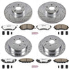 K4077-26 Front and Rear Z26 Carbon Fiber Brake Pads with Drilled & Slotted Brake Rotors Kit