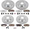 K2727-26 Front and Rear Z26 Carbon Fiber Brake Pads with Drilled & Slotted Brake Rotors Kit