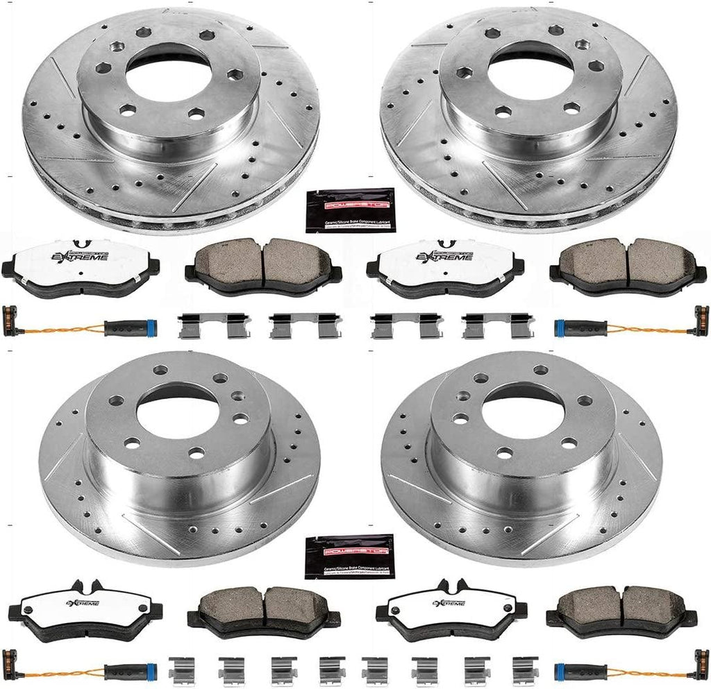 K6235-36 Front and Rear Z36 Truck & Tow Brake Kit, Carbon Fiber Ceramic Brake Pads and Drilled/Slotted Brake Rotors