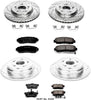 K229 Front and Rear Z23 Carbon Fiber Brake Pads with Drilled & Slotted Brake Rotors Kit