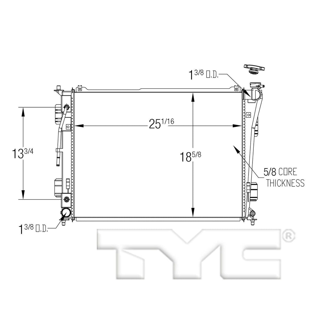 TYC Radiator for 12-14 Azera 13391