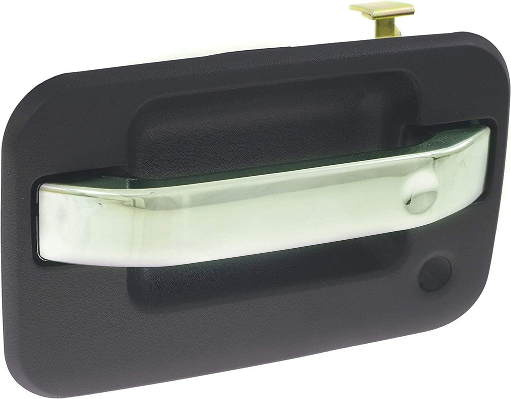 Front and Rear Exterior Door Handle Set of 4 Compatible with 2004-2014 Ford F-150 and 2006-2008 Lincoln Mark LT Chrome Lever with Textured Black Bezel Driver and Passenger Side