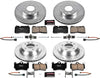 K5745 Front and Rear Z23 Carbon Fiber Brake Pads with Drilled & Slotted Brake Rotors Kit