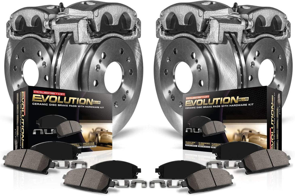 KCOE2220A Autospecialty Front and Rear Stock Replacement Caliper Kit- OE Rotors, Ceramic Brake Pads, Calipers