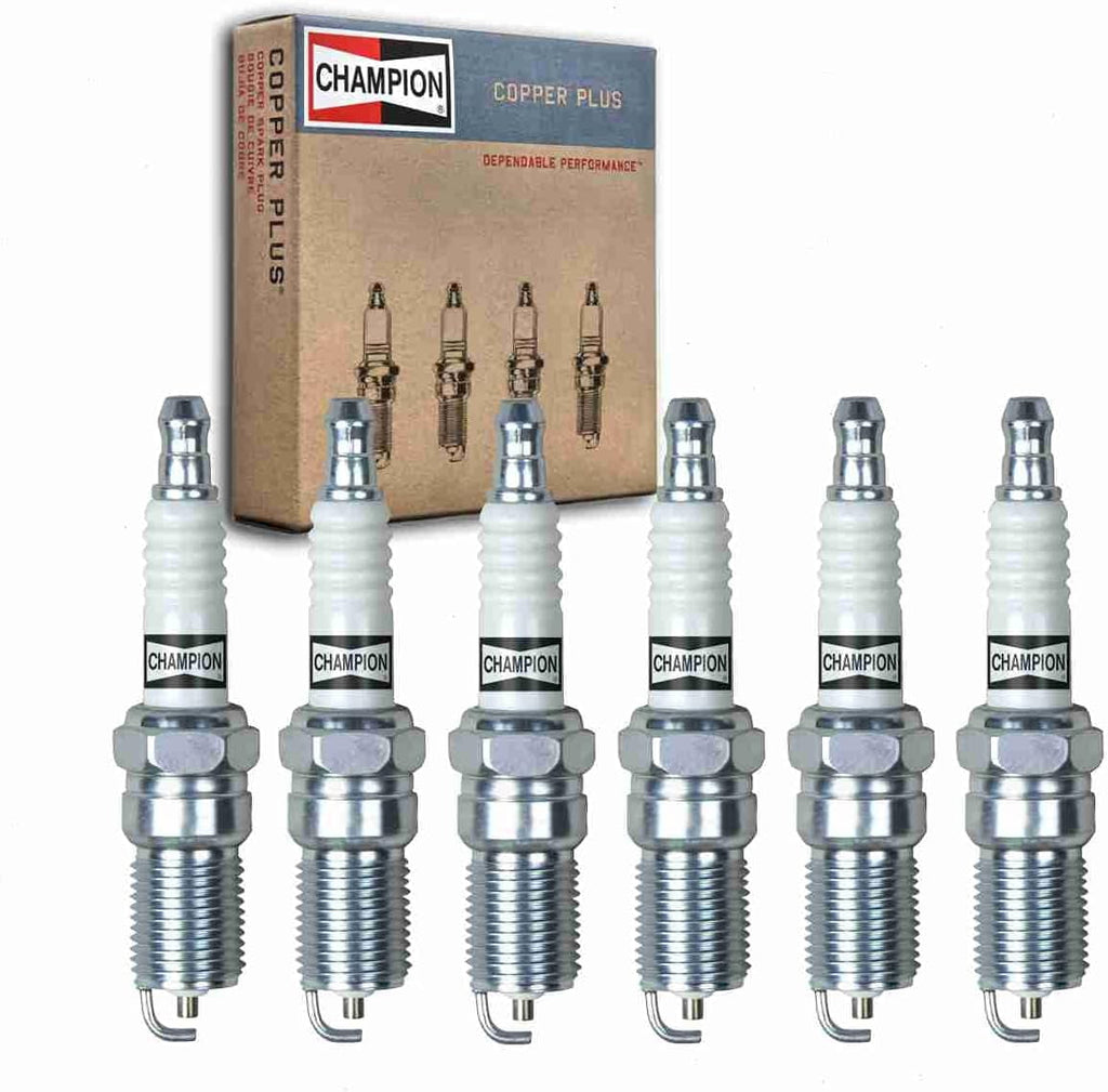 6 Pc Champion Copper plus Spark Plugs Compatible with Pontiac Grand Prix 3.1L 3.4L 3.8L V6 1996-2008