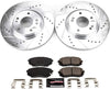K7353 Front Z23 Carbon Fiber Brake Pads with Drilled & Slotted Brake Rotors Kit