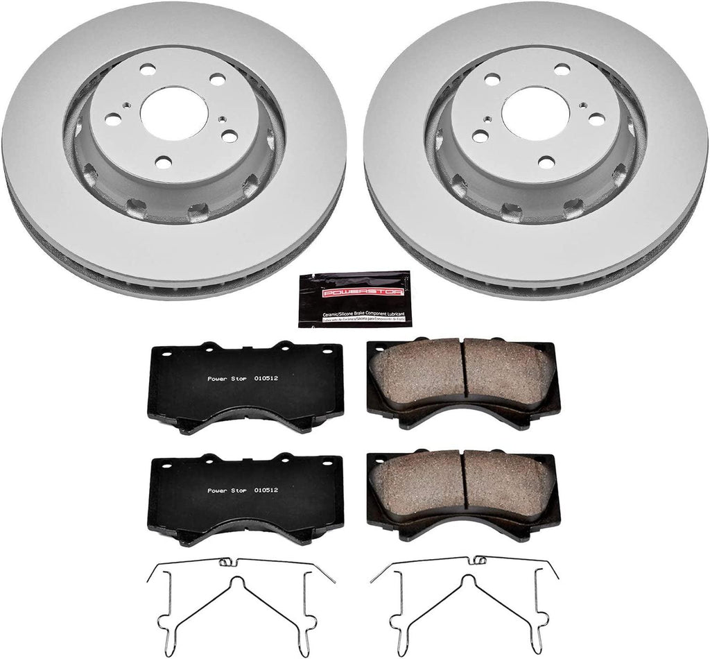 CRK2952 Coated Brake Rotor & Ceramic Brake Pads- Front
