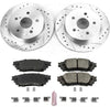K7739 Rear Z23 Carbon Fiber Brake Pads with Drilled & Slotted Brake Rotors Kit