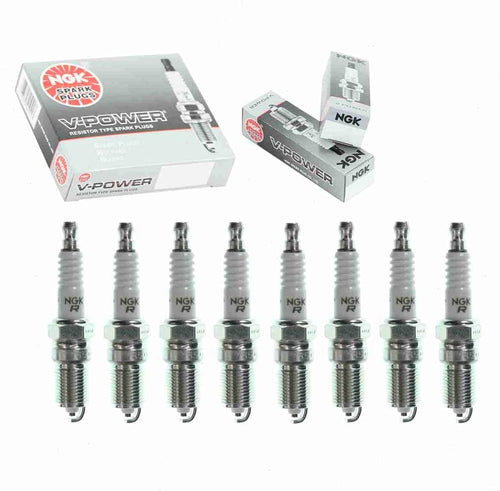 8 Pc NGK V-Power Spark Plugs Compatible with Chevrolet Silverado 1500 4.8L 5.3L 6.0L 6.2L V8 1999-2013
