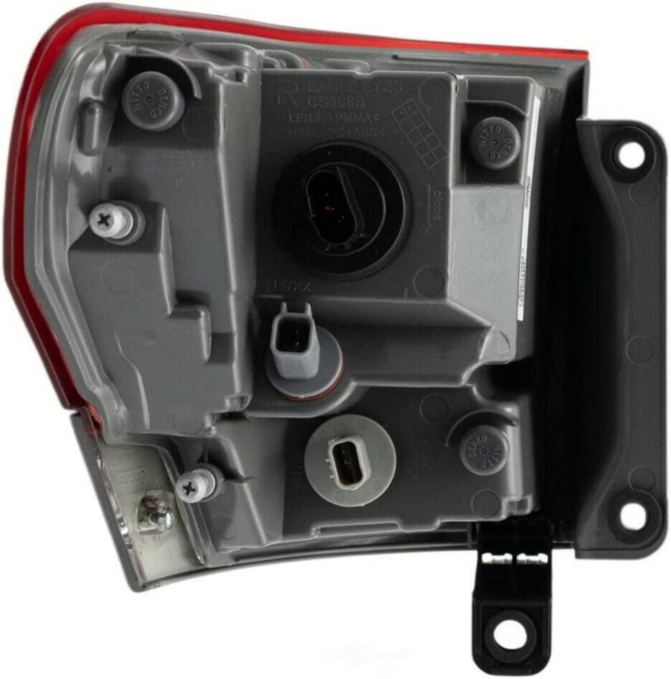 Karparts360 for Jeep Grand-Cherokee 2014-2021 Passenger Side Tail Light | Outer | Laredo/Ltd/Overlnd/Summit | on Body | W/Gray Trim | CAPA Certified | 68236104AC | CH2805110