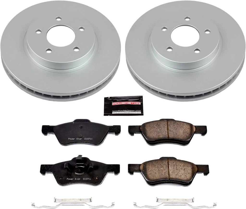 CRK4580 Coated Brake Rotor & Ceramic Brake Pads- Front