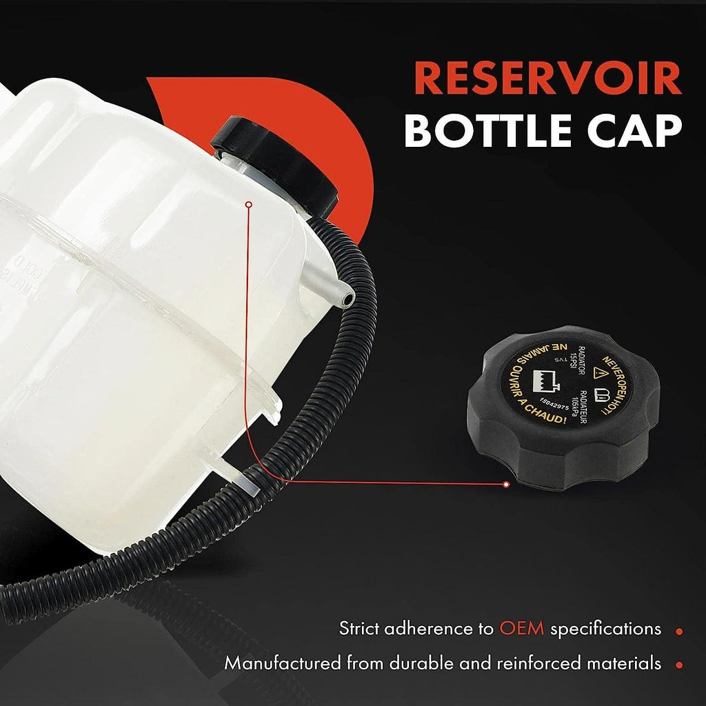 A-Premium Engine Coolant Overflow Recovery Tank Reservoir [With Cap & Tubing] Compatible with Chevy Equinox & Pontiac Torrent, 2006-2009 [3.4L], 2008-2009 [3.6L], Replace# 15835020, 15285637