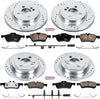 K6296 Front and Rear Z23 Carbon Fiber Brake Pads with Drilled & Slotted Brake Rotors Kit