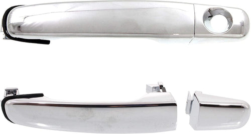 Front and Rear Exterior Door Handle Set of 4 Compatible with 2004-2008 Chevrolet Malibu, Fits 2005-2009 Chevrolet Equinox, Fits 2005-2010 Pontiac G6 Chrome Driver and Passenger Side