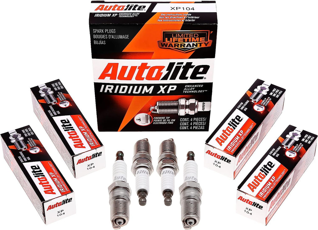 Autolite Iridium XP Automotive Replacement Spark Plugs, XP104 (4 Pack)