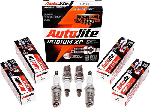 Autolite Iridium XP Automotive Replacement Spark Plugs, XP104 (4 Pack)
