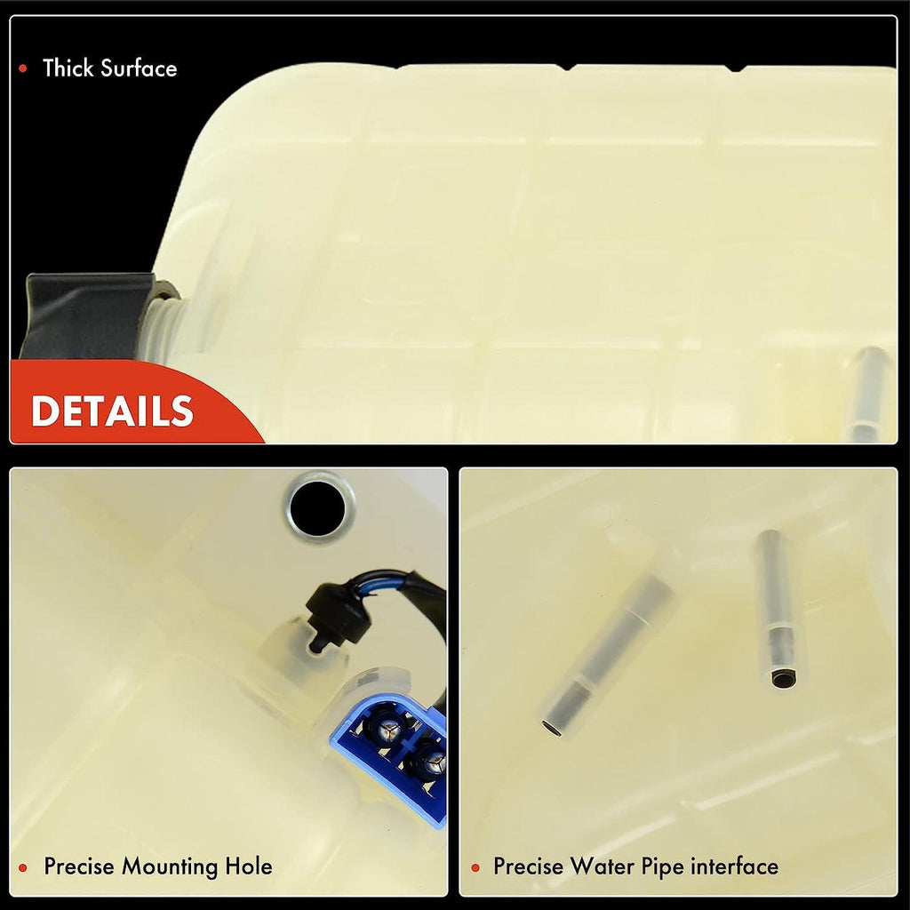 A-Premium Engine Coolant Overflow Recovery Reservoir Tank [W/Cap & Sensor] Compatible with Volvo VN 2004-2004, VNL 2004-2007, VNM 2004-2007, 12.1L 12.8L 16.1L, Replace # 20519039