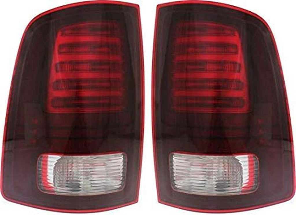 Tail Light Assembly Compatible with 2013-2018 Ram 1500/2500 / 3500 Sport Type, Clear/Red Lens, Set of 2, Driver and Passenger Side