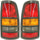 Tail Light Assembly Compatible with 2001-2003 Chevrolet Silverado 3500 / GMC Sierra 3500 Halogen Amber Clear & Red Lens with Black Trim Set of 2 Passenger and Driver Side