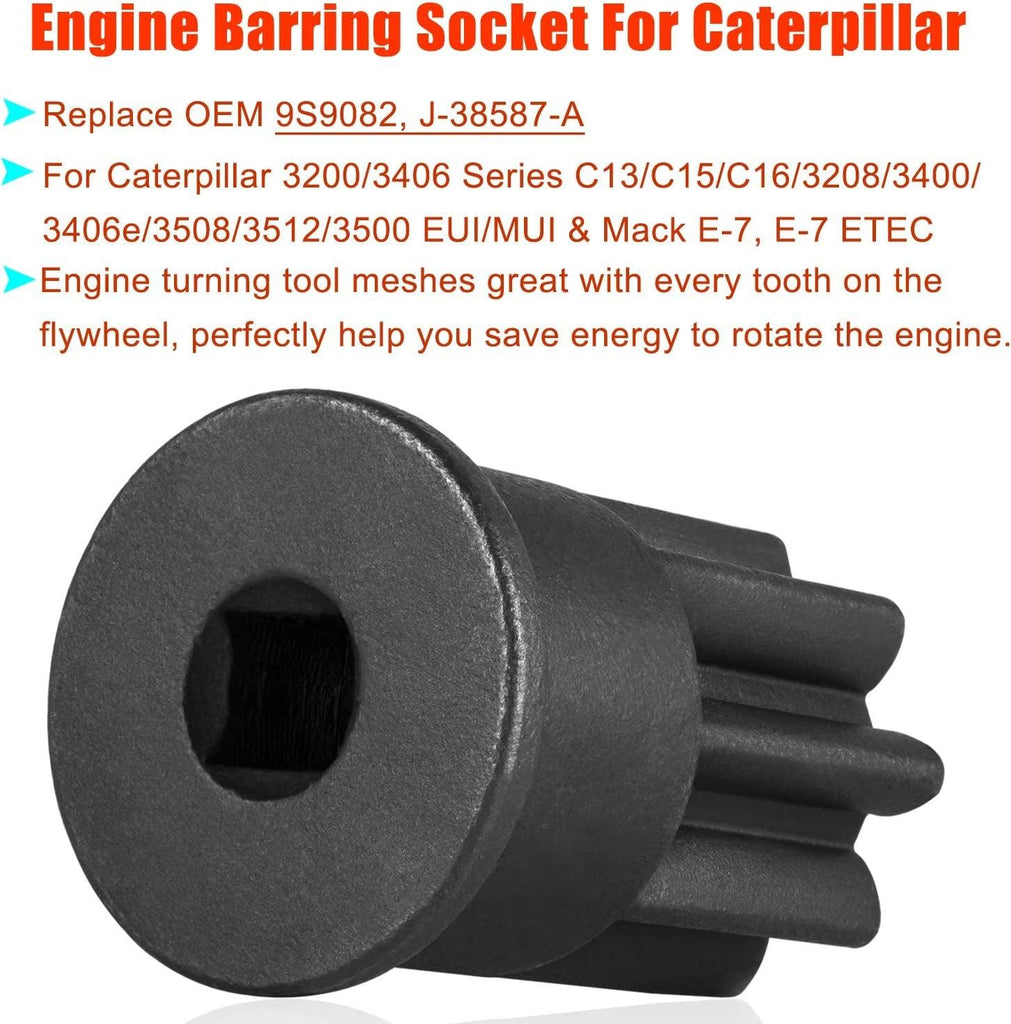 For Caterpillar J-42083 Automatic Timing Pin, 9U-7227 Injector Height Adjustment Gauge Tool & Engine Barring Socket Fits CAT 3406E, C-15 and C-16(Set of 3)