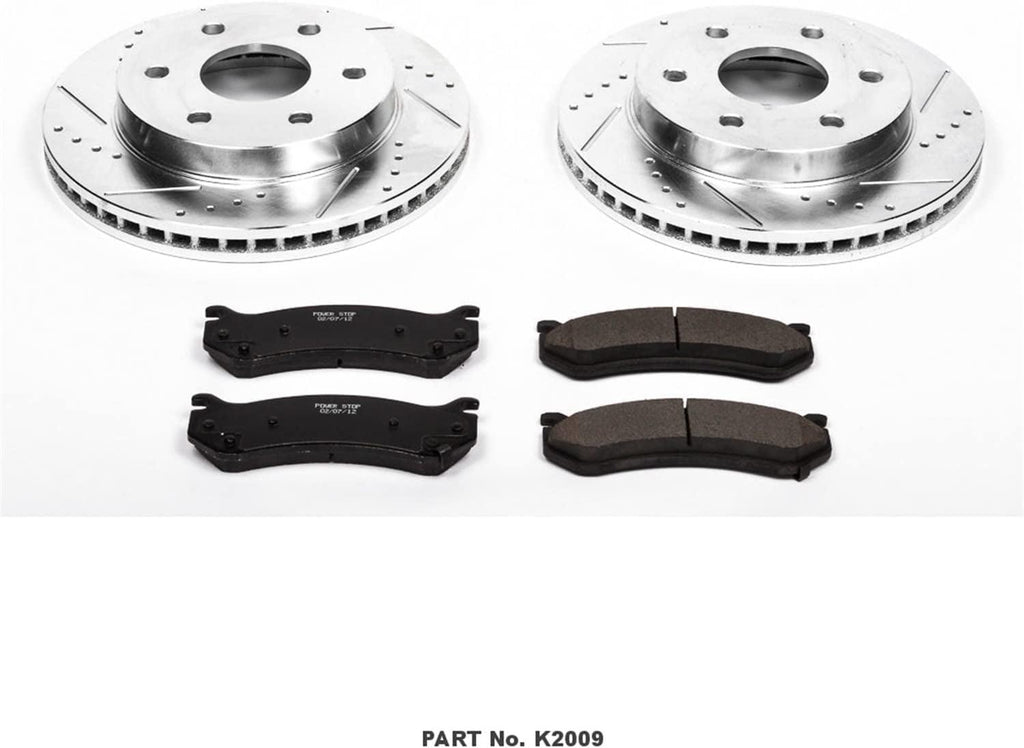 Front K2009 Carbon-Fiber Ceramic Brake Pad and Drilled and Slotted Rotor Z23 Daily Driver Kit
