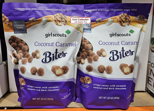 Edward Marc Chocolatier Girl Scouts Coconut Caramel Bites 20oz 567g (2 Bags)