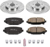 K5961 Rear Z23 Carbon Fiber Brake Pads with Drilled & Slotted Brake Rotors Kit
