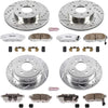 K693-26 Front and Rear Z26 Carbon Fiber Brake Pads with Drilled & Slotted Brake Rotors Kit