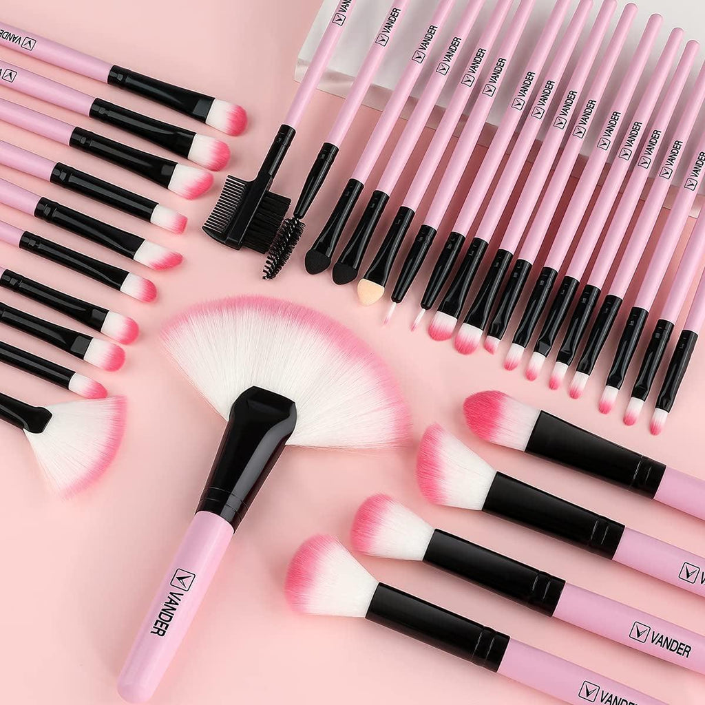 Makeup Brushes,  32Pcs Professional Soft Synthetic Kabuki Cosmetic Eyebrow Shadow Makeup Brush Set Kit