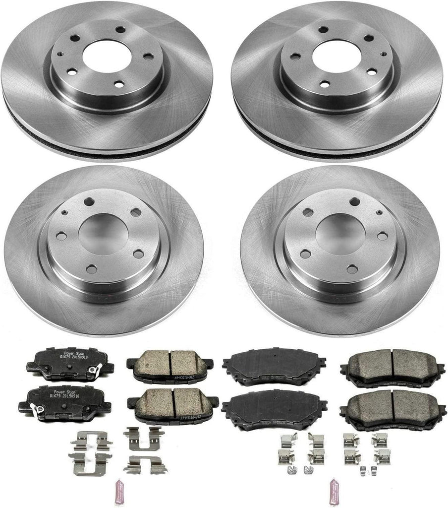 KOE6966 Autospecialty Front and Rear Replacement Brake Kit-Oe Brake Rotors & Ceramic Brake Pads