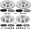 K6504 Front and Rear Z23 Carbon Fiber Brake Pads with Drilled & Slotted Brake Rotors Kit