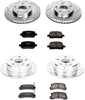 K2713 Front and Rear Z23 Carbon Fiber Brake Pads with Drilled & Slotted Brake Rotors Kit