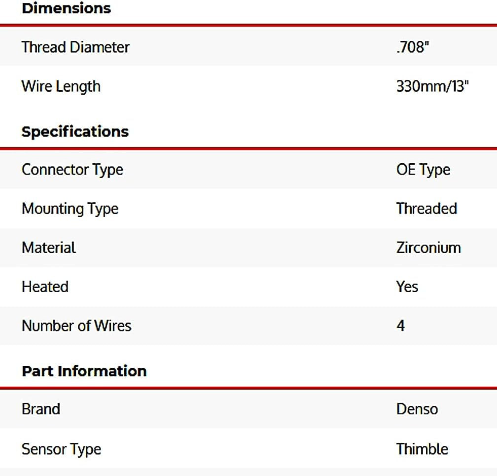 234-4733 Honda Downstream 4-Wire, 13.19” Heated Oxygen Sensor