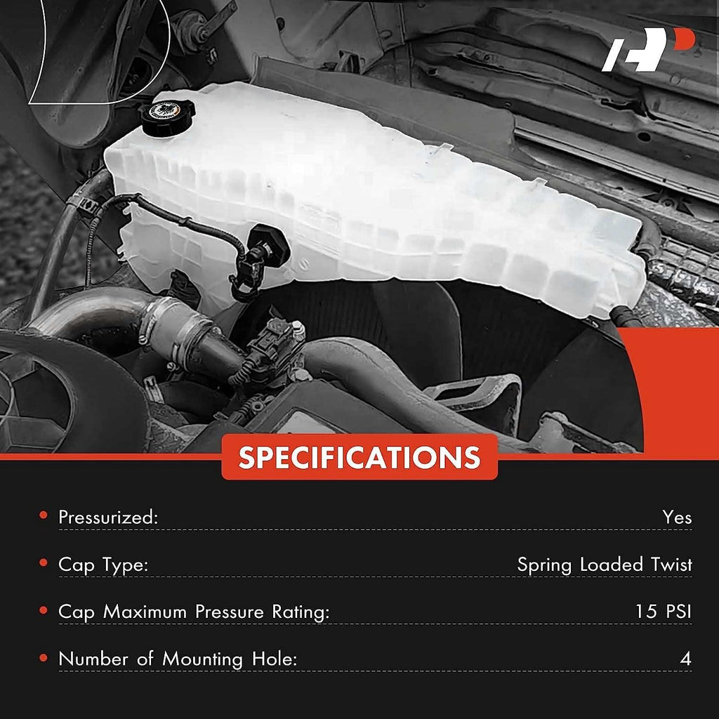 A-Premium Engine Coolant Recovey Reservoir Tank [W/ Cap & Sensor] Compatible with Freightliner Vehicles 2008-2019 for Cascadia, Century Class, Columbia, Coronado, M2 106, M2 112, Replace # 525263005