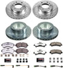 Front and Rear K7112-36 Carbon-Fiber Ceramic Brake Pad with Drilled and Slotted Rotor Kit Z36 Truck and Tow