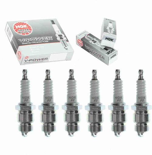 6 Pc NGK V-Power Spark Plugs Compatible with Ford F-150 4.9L L6 1975-1986
