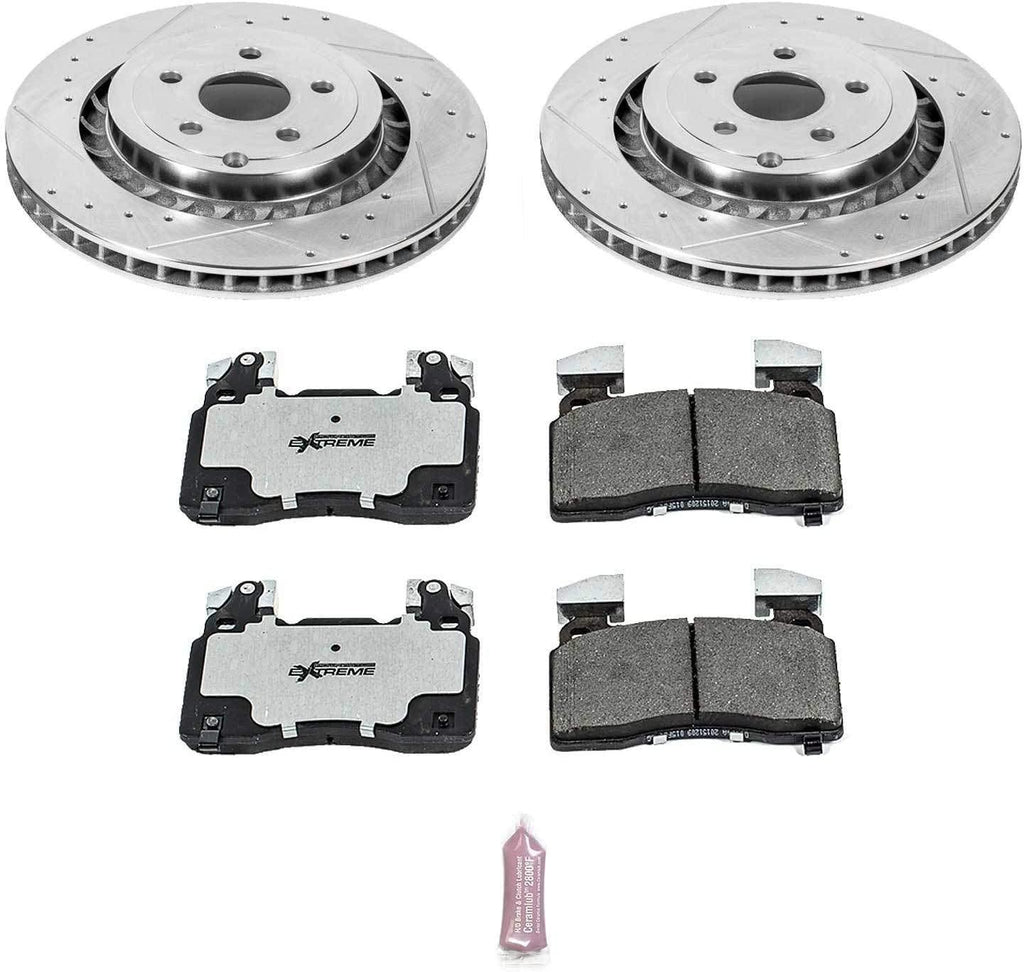K7007-26 Front Z26 Carbon Fiber Brake Pads with Drilled & Slotted Brake Rotors Kit