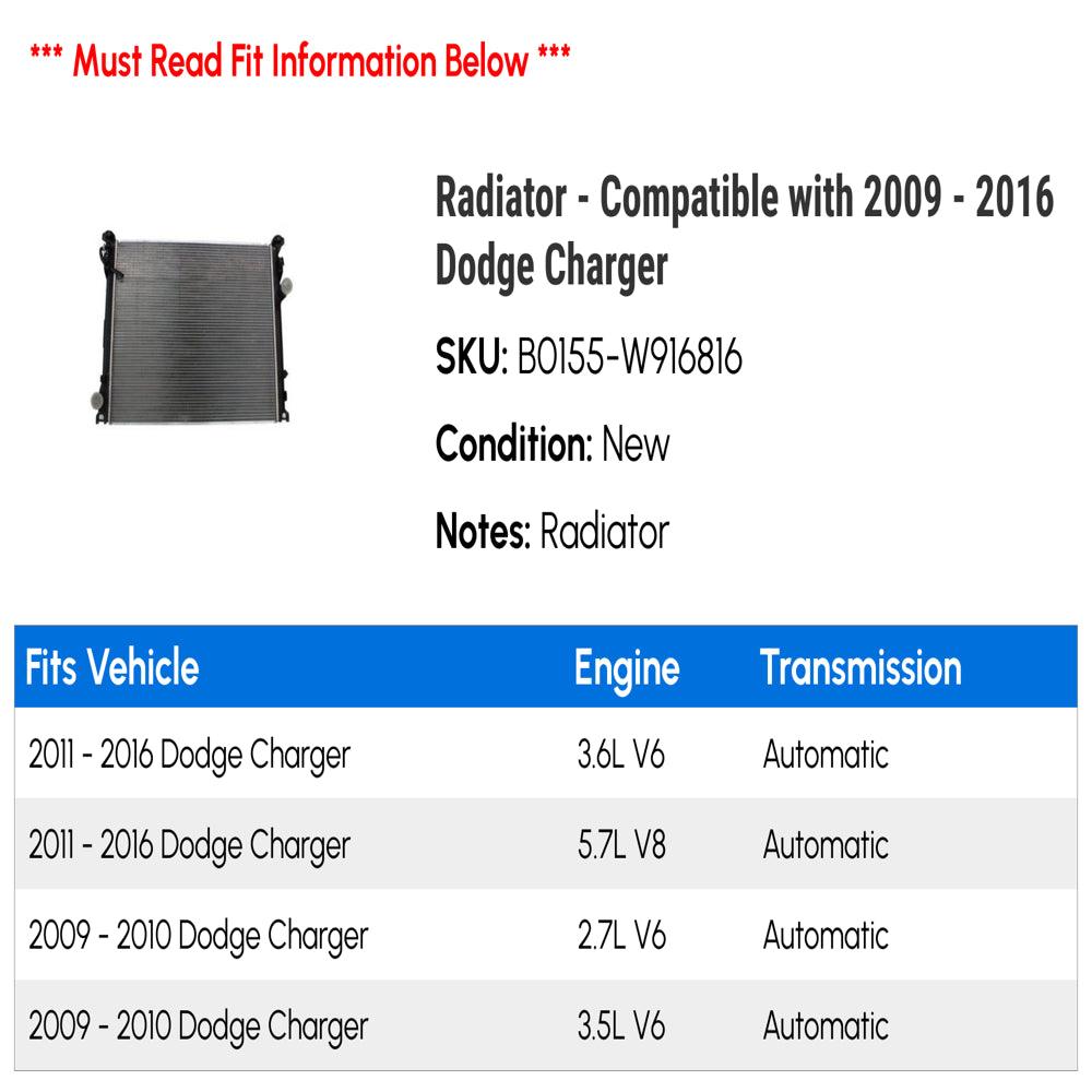 Radiator - Compatible with 2009 - 2016 Dodge Charger 2010 2011 2012 2013 2014 2015