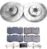 K7074 Front Z23 Carbon Fiber Brake Pads with Drilled & Slotted Brake Rotors Kit