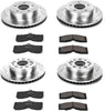 K2597 Front and Rear Z23 Carbon Fiber Brake Pads with Drilled & Slotted Brake Rotors Kit