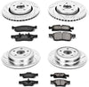 Front and Rear K5952 Carbon-Fiber Ceramic Brake Pad and Drilled and Slotted Rotor Z23 Daily Driver Kit